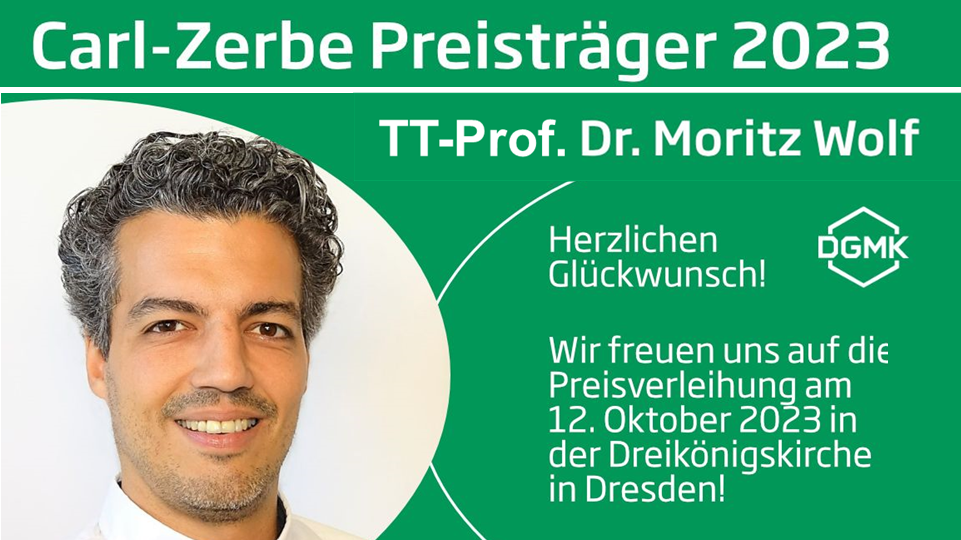 Carl-Zerbe Prize awarded to TT.-Prof. Dr. Moritz Wolf